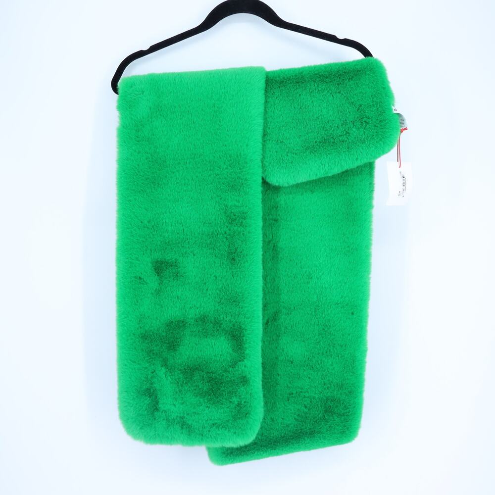 Open Edit Kelly Green Scarf NWT Wrap Faux Fox Stole OS